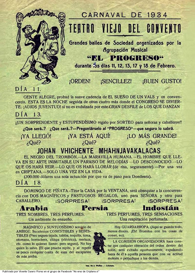 Baile de Carnaval en Criptana en 1934