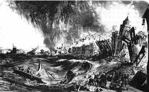 Grabado del terremoto de Lisboa