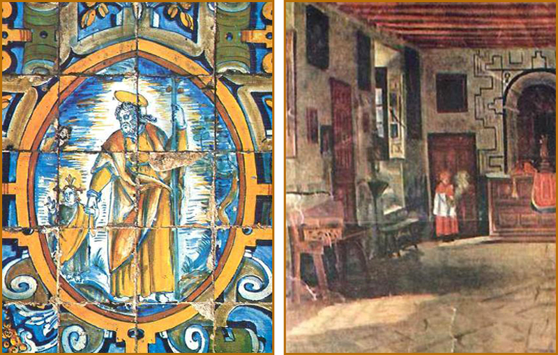 Friso en azulejera talaverana, de finales del s. XVI. Sacrista segn Virgilio Muro en 1918