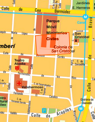 Ubicación del Cementerio de la Patriarcal en un plano actual