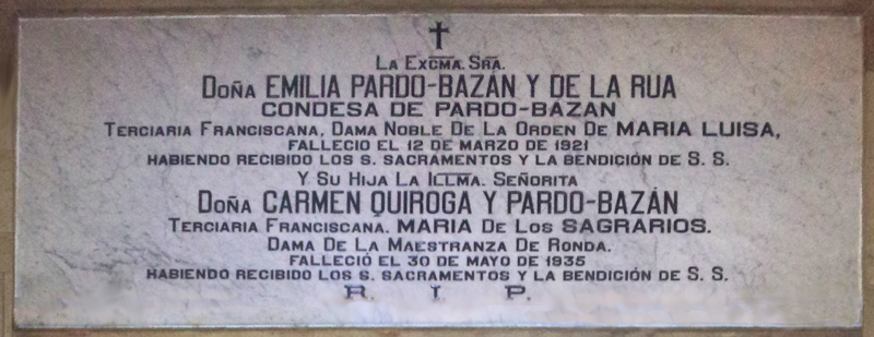 Tumba de Emilia Pardo-Bazán