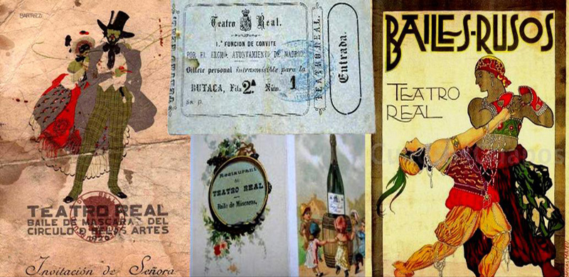 Carteles y recuerdos antiguos del Teatro Real