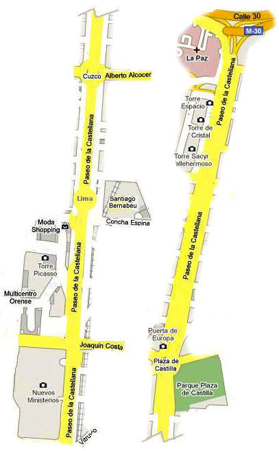 Mapa prolongación Castellana