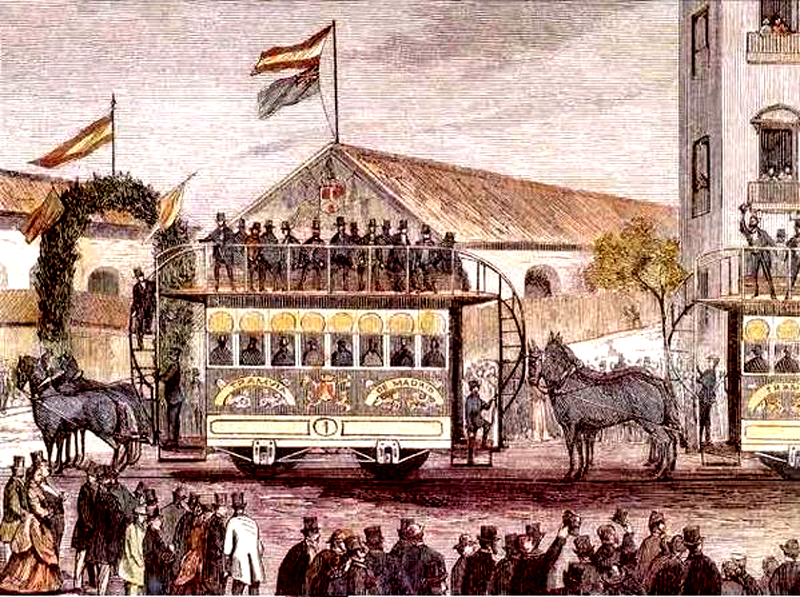 Inauguracion del tranva en Madrid en 1871
