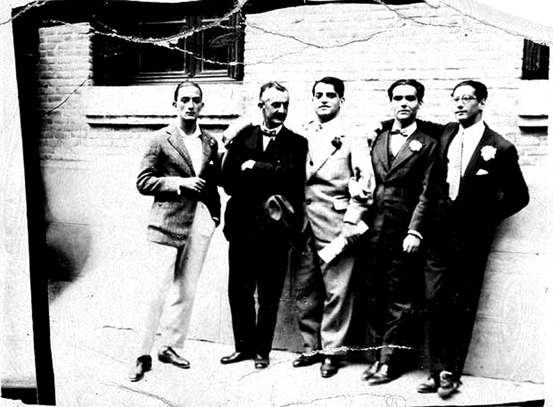 Dal, Moreno Rubio, Buuel, Garca Lorca y Rubio Sacristn en la Residencia de Estudiantes en 1926