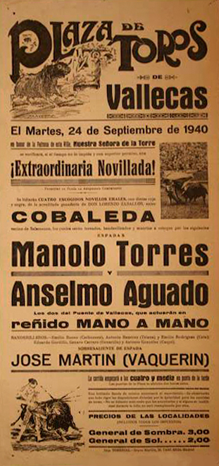 Cartel taurino de Vallecas