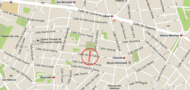 Plano de la calle del Dos de Mayo