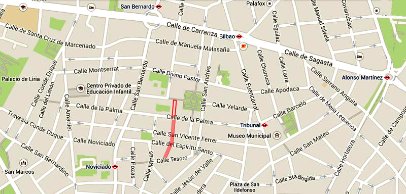 Plano de la calle de Santa Luca