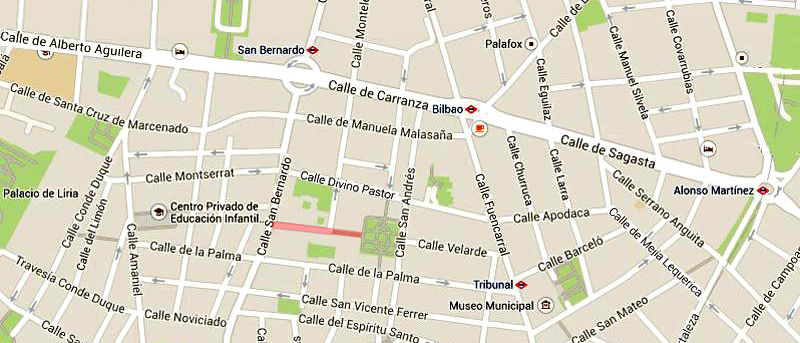 Plano de la calle de Daoiz