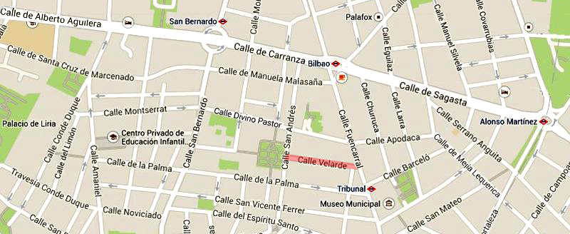 Plano de la calle de Velarde