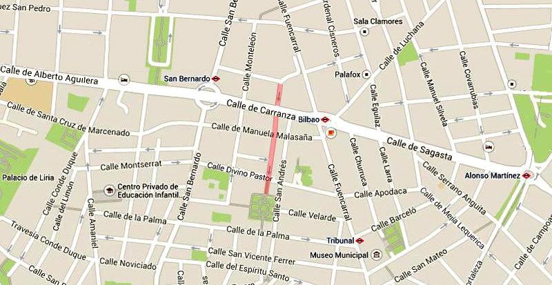 Plano de la calle de Ruiz