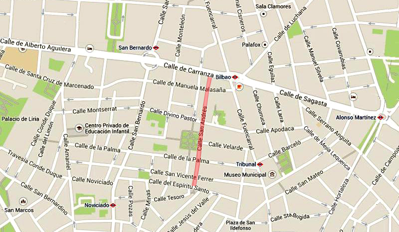 Plano de la calle de San Andrs