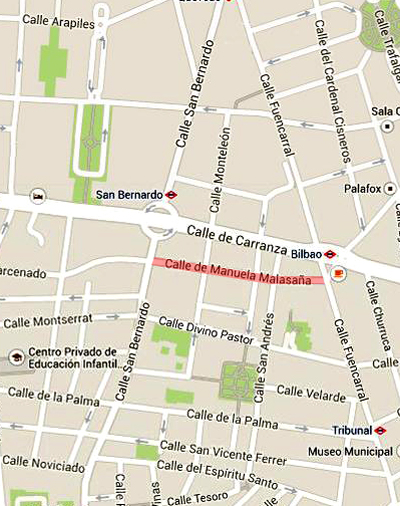 Plano de la calle de Malasaa