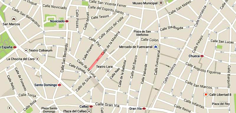 Plano de la calle de San Roque