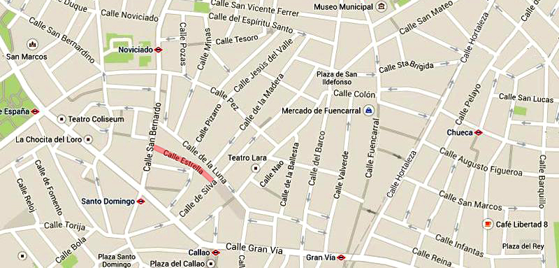 Plano de la calle de la Estrella