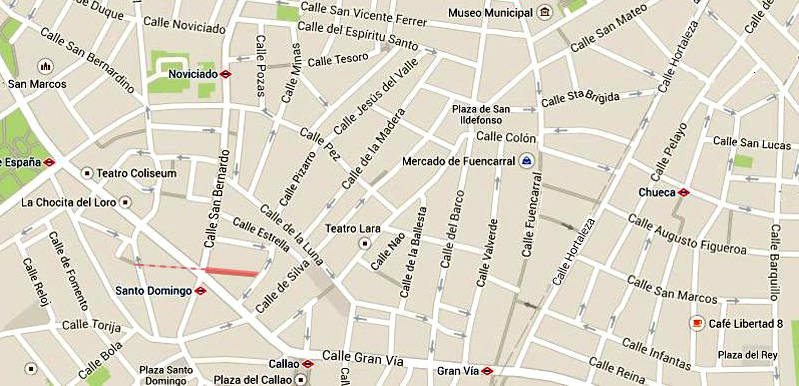 Plano de la calle de la Flor Alta