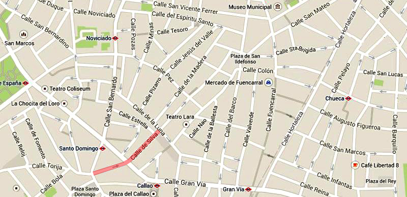 Plano de la calle de Silva