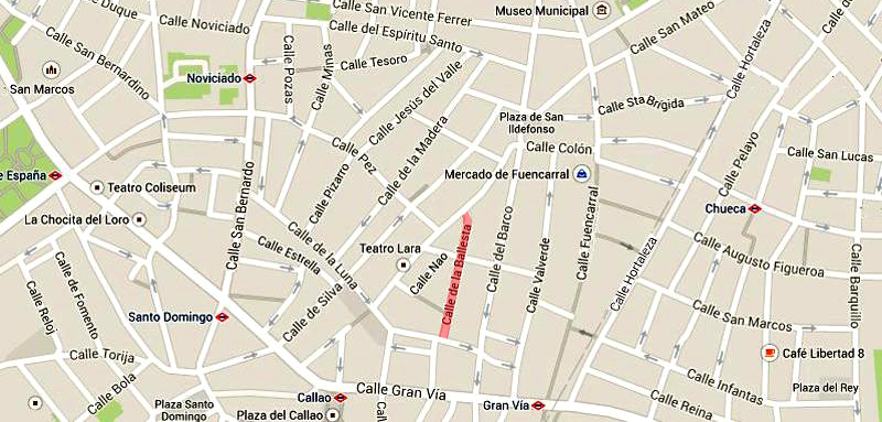 Plano de la calle de la Ballesta