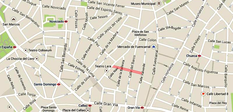 Plano de la calle de la Puebla