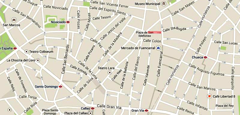 Plano de la calle de Santa Brbara