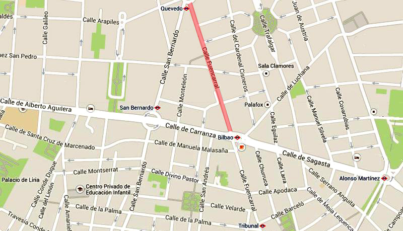 Plano de la tercera parte de la calle de Fuencarral