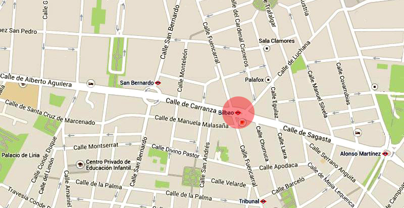 Plano de la glorieta de Bilbao