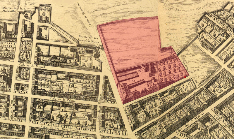 Los Pozos de la Nieve en el plano de Texeira de 1656