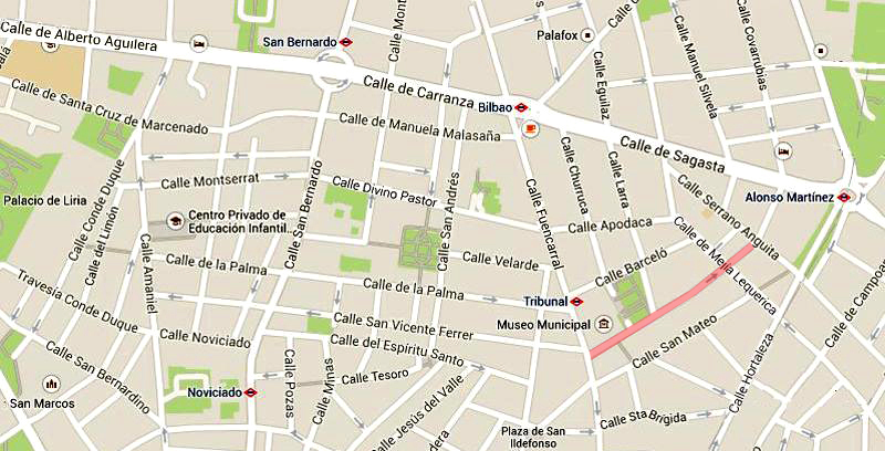 Plano de la calle de la Beneficencia