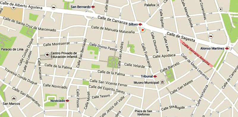 Plano de la calle de Serrano Anguita