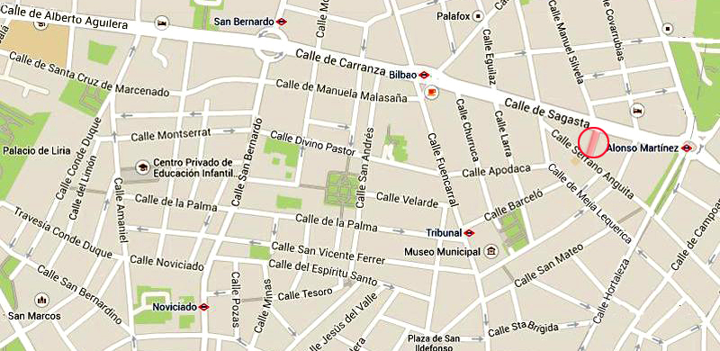 Plano de la calle de Antonio Flores