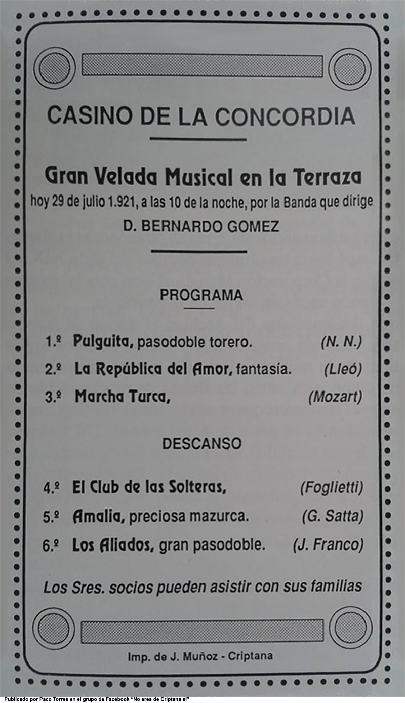 Casino de la Concordia concierto