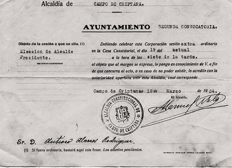 Citacin para eleccin de alcalde