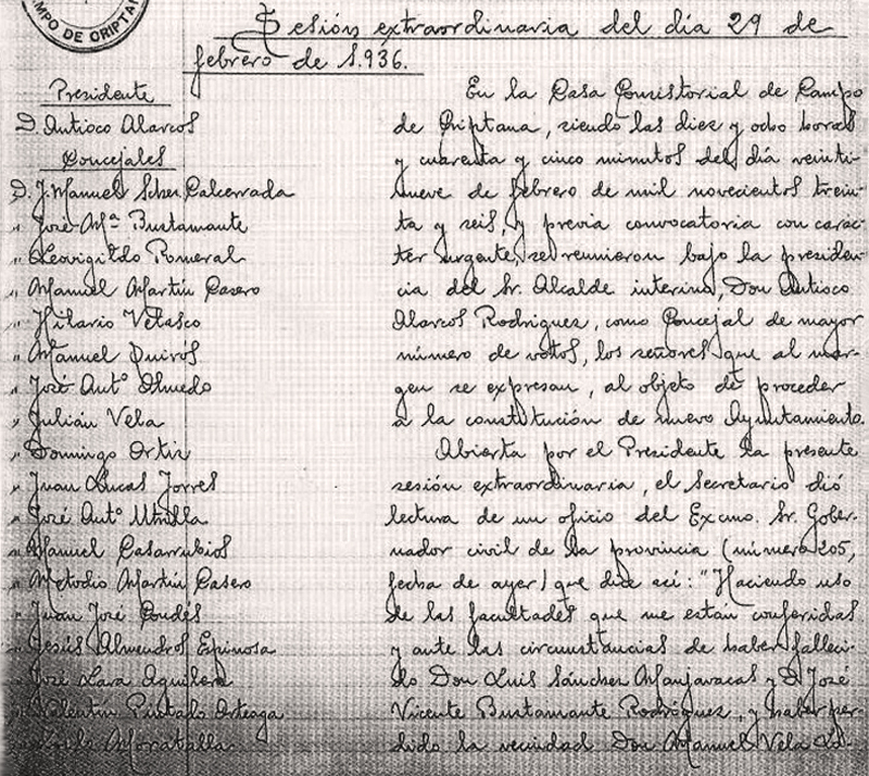 Reposicin de concejales electos destituidos en 1934