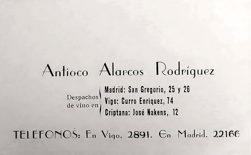 Tarjeta de visita de mi abuelo Antioco