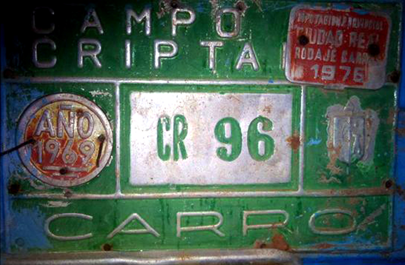 Chapa de Tasa de Rodaje de un carro