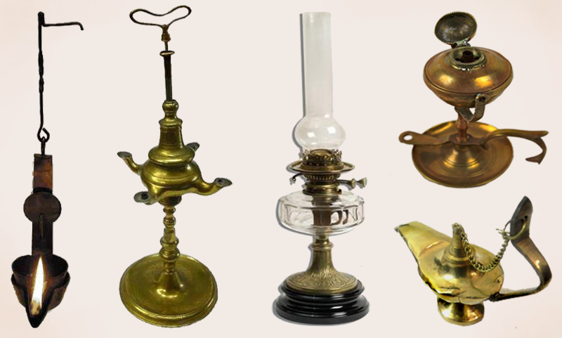 Candil, veln, Quinqu y lamparillas de aceite
