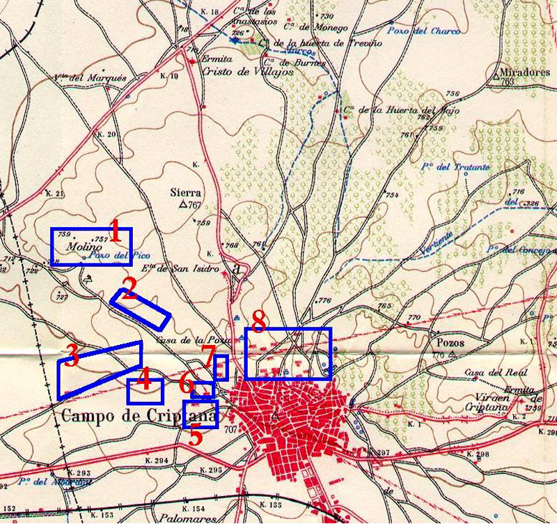 Situacin de los molinos que se citan en el Catastro de 1752