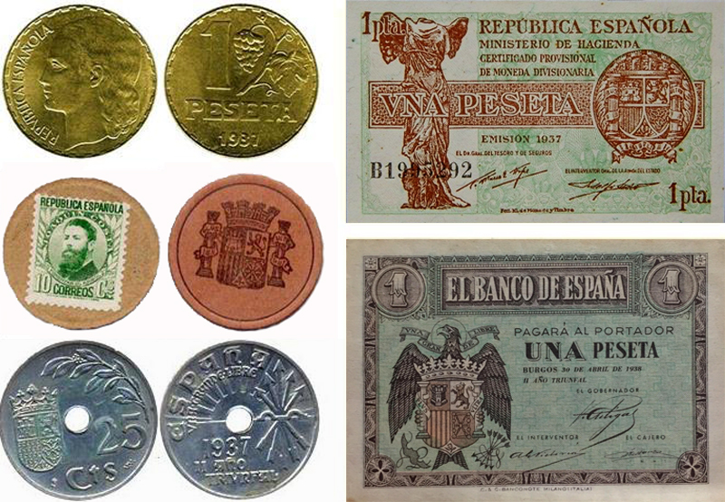 Emisiones de la Repblica y del bando nacional