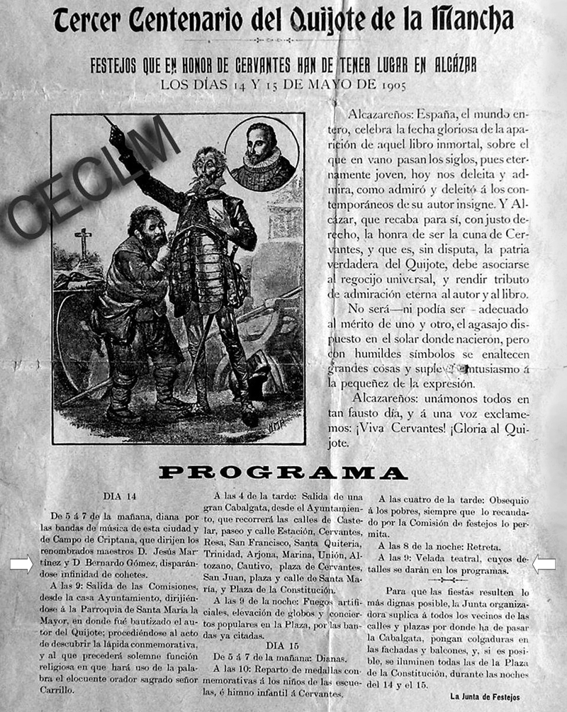 estreno del Himno a Cervantes de don Bernardo Gmez
