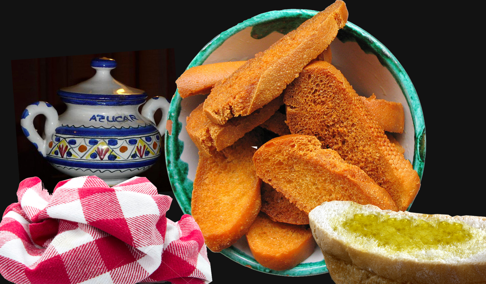 Pan con aceite y picatostes