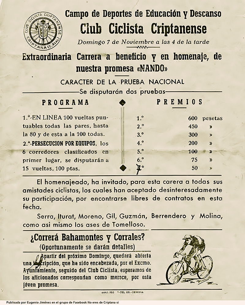 Cartel carrera ciclista