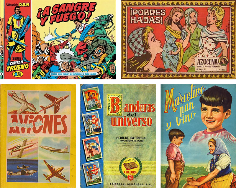Tebeos y cromos de la época