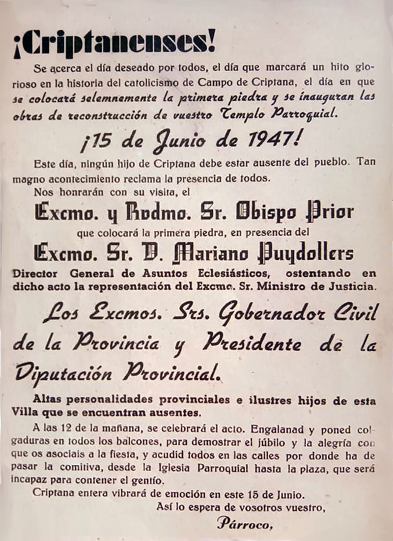 Primera piedra Iglesia