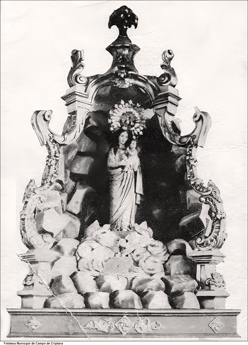 Estampa antigua de la Virgen de Criptana