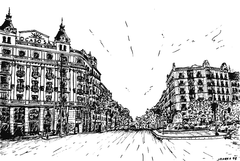 La glorieta de Bilbao y la calle de Carranza