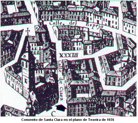 El convento de Santa Clara en el plano de Texeira de 1656