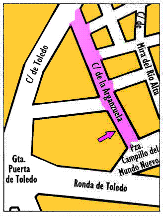 Ubicación de la calle de la Arganzuela