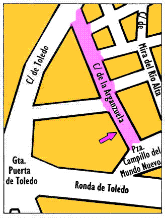Ubicacin de la calle de la Arganzuela