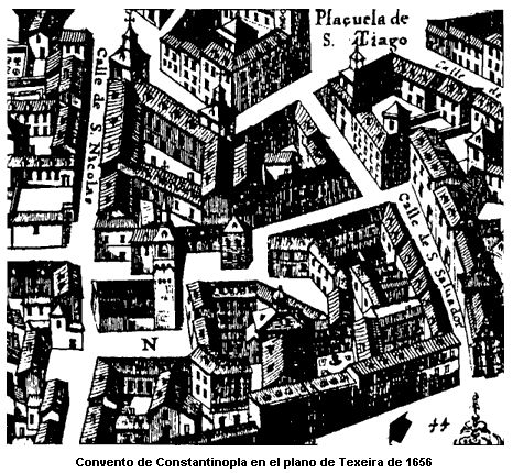 Convento de Constantinopla en el plano de Texeira de 1656