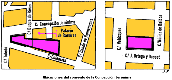 Ubicaciones del monasterio de la Concepcin Jernima
